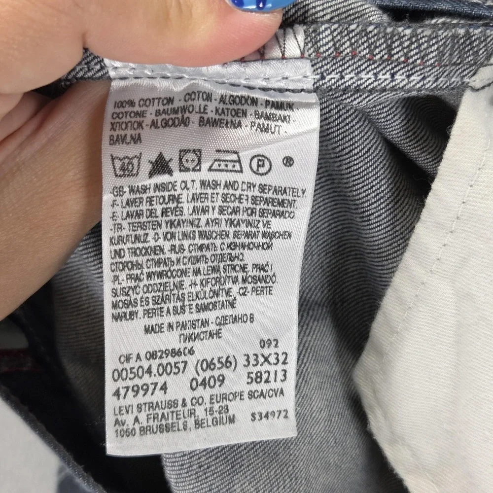 Vintage Levis 504 Jeans Mens 33x32 Blue Straight Engineered Dark Wash‎ Whiskers